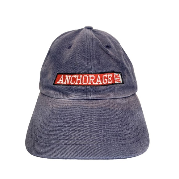 Anchorage AK Adjustable Blue Strap Back Dad Cap Baseball Hat Alaska - Picture 1 of 7